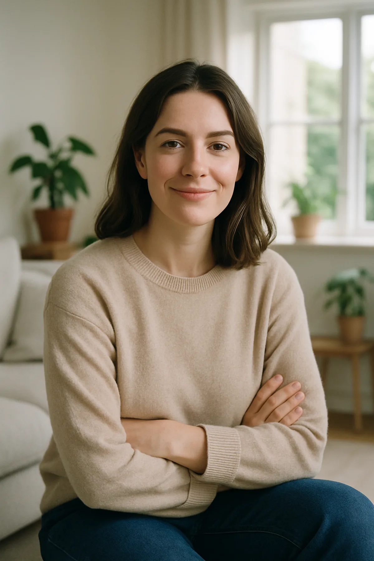 A relaxed Claro reader at home, confident and in control of her money, housing and admin
